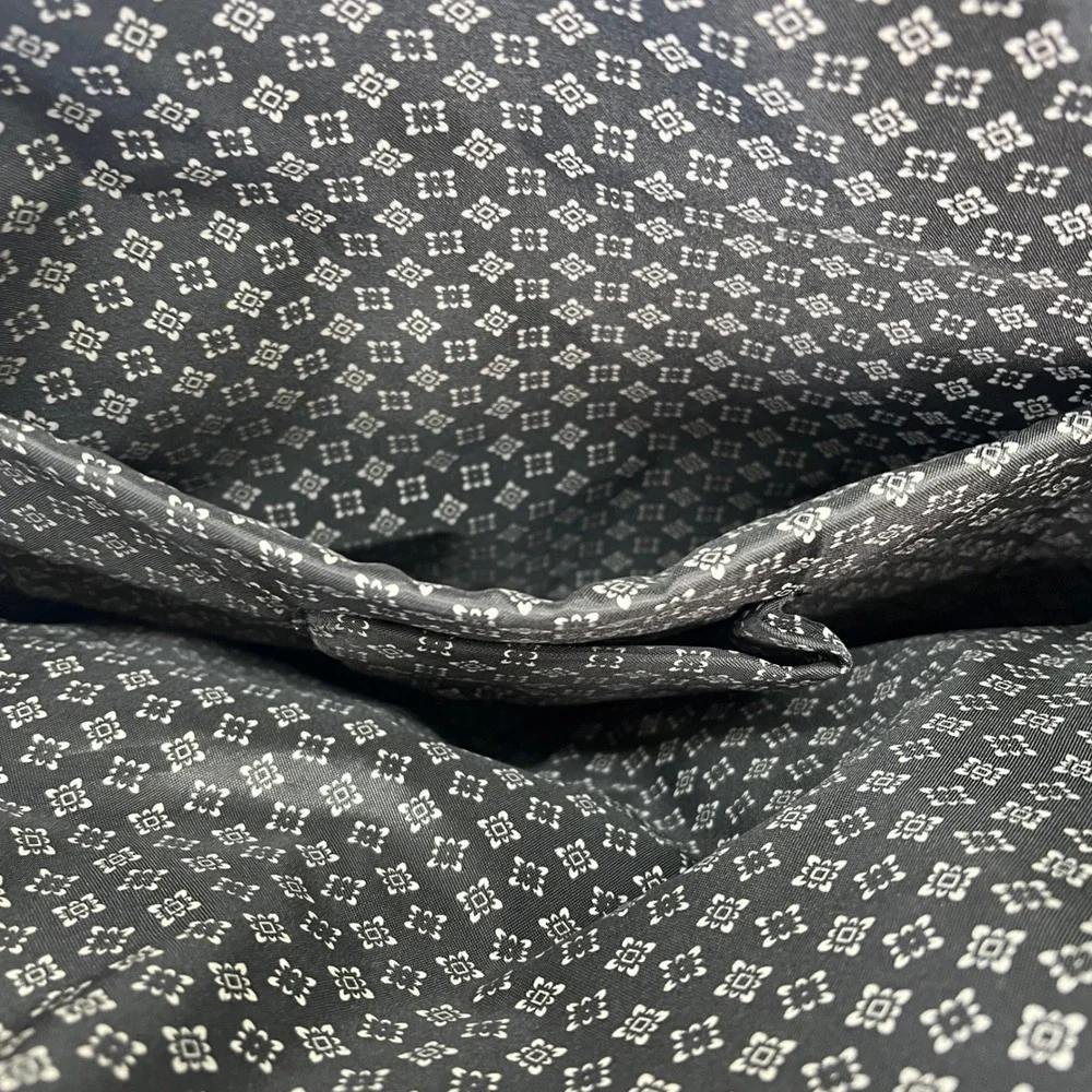 Chaps by Ralph Lauren Houndstooth Canvas/Leather Duffle‎ Bag Removable Strap